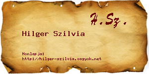 Hilger Szilvia névjegykártya